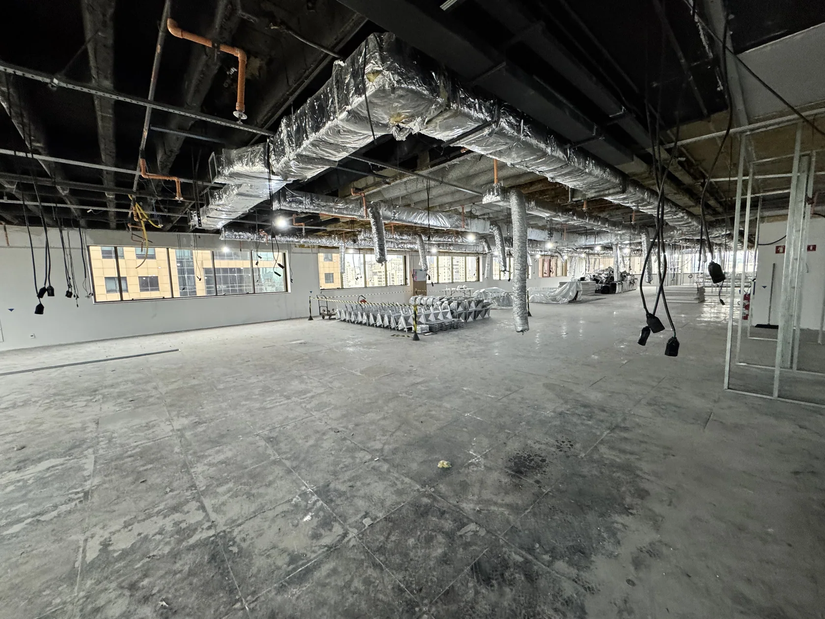 Infraestrutura da nova sede da IORQ durante a obra